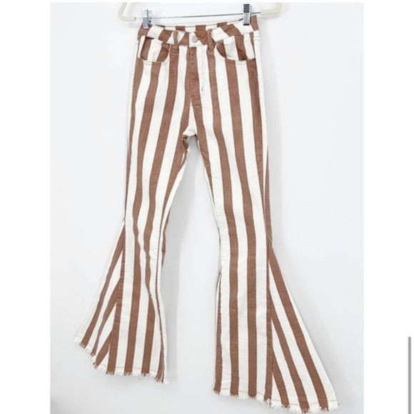 saints and Heart Denim - Saints and heart striped flare pants size S